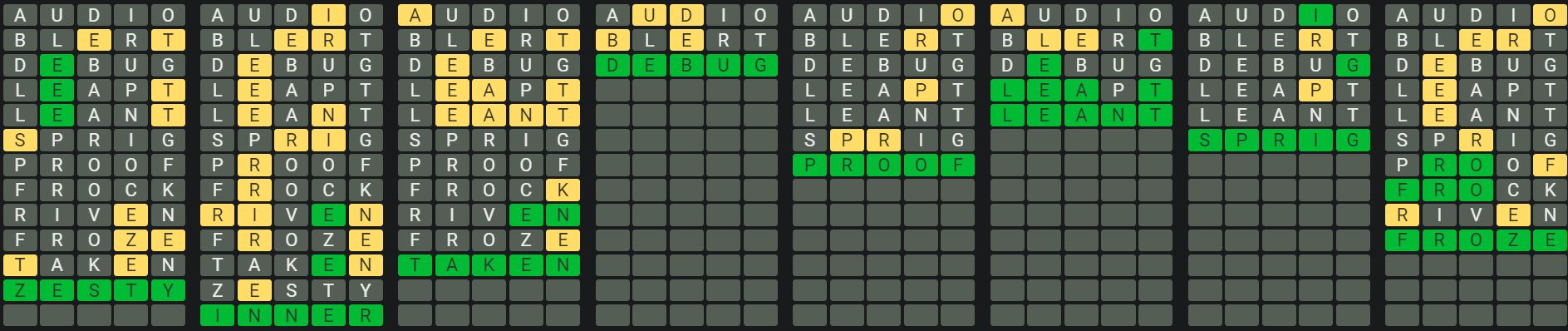 Daily Octordle Answer 893 - July 5th 2024