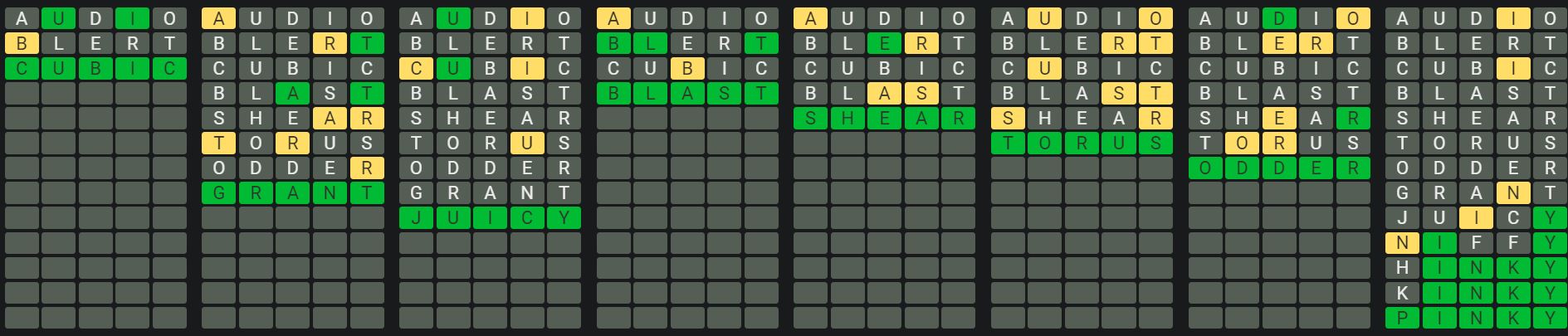 Daily Octordle Answer 895 - July 7th 2024