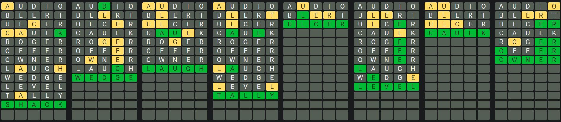 Daily Octordle Answer 905 - July 17th 2024