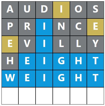 Daily Word Hurdle #1801 Morning Answer - 5th July 2024