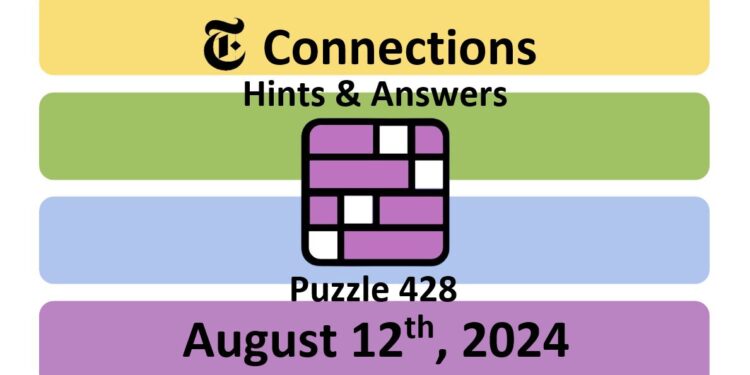 Daily NYT Connections 428 Answers - August 12th 2024