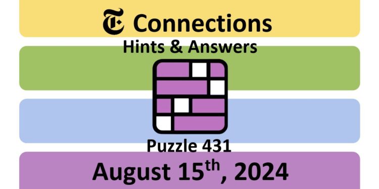 Daily NYT Connections 431 Answers - August 15th 2024