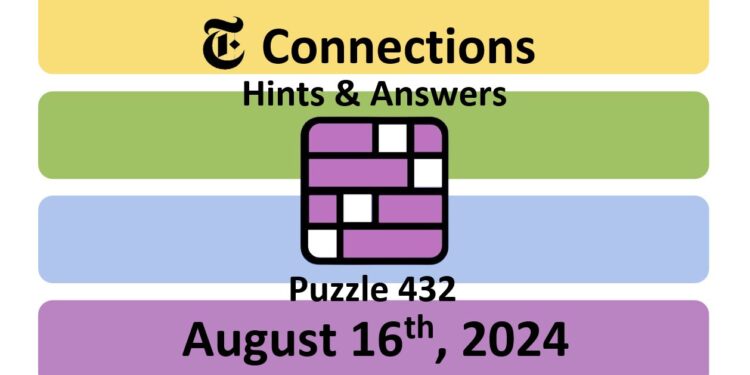 Daily NYT Connections 432 Answers - August 16th 2024
