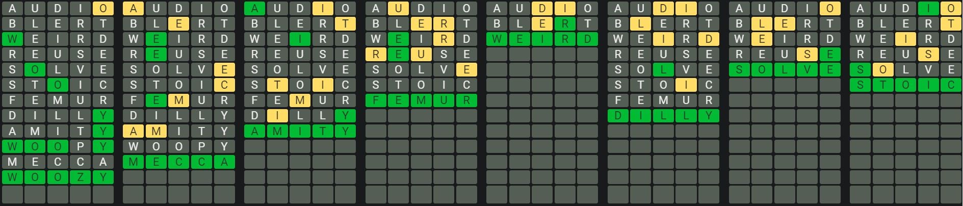 Daily Octordle Answer 942 - August 23rd 2024