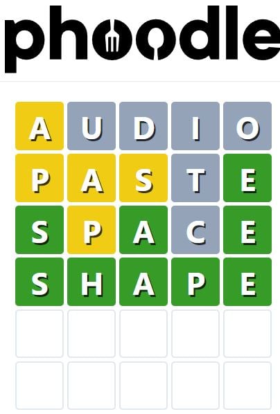 Daily Phoodle Answer 819 - 4th August 2024
