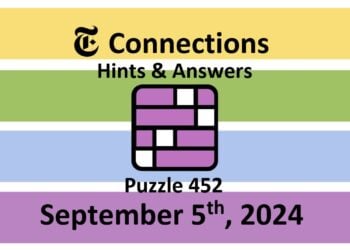 Daily NYT Connections 452 Answers - September 5th 2024