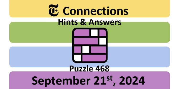 Daily NYT Connections 468 Answers - September 21st 2024