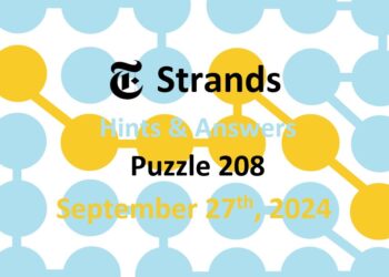Daily Strands 208 Answers Today - 27th September 2024