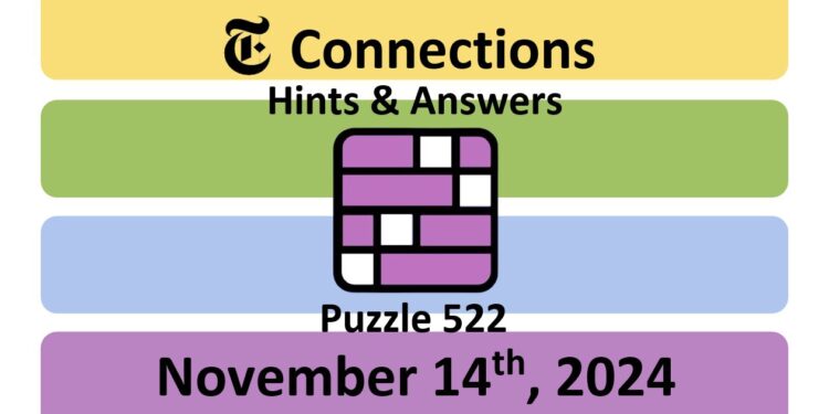 Daily NYT Connections 522 Answers - November 14th 2024