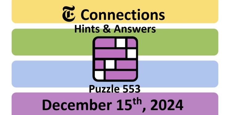 Daily NYT Connections 553 Answers - December 15th 2024