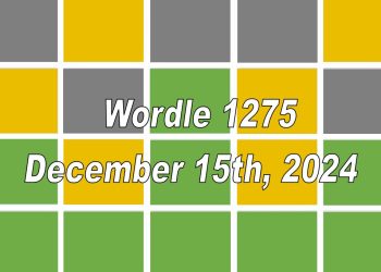 ‘Wordle’ Answer Today 1275 December 15th 2024 – Hints and Solution (12/15/24)