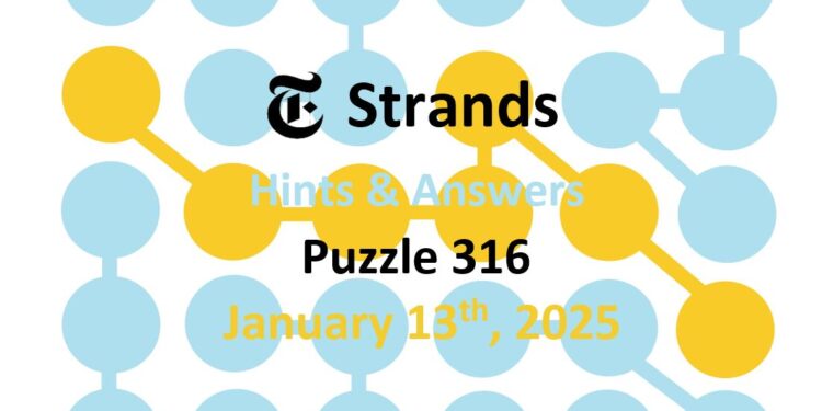 Daily Strands 316 Answers Today - 13th January 2025