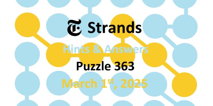 Daily Strands 363 Answers Today - 1st March 2025