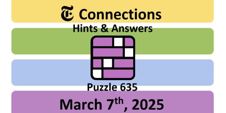 Daily NYT Connections 635 Answers - March 7th 2025