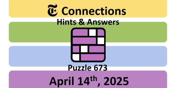 Daily NYT Connections 673 Answers - 14th April 2025
