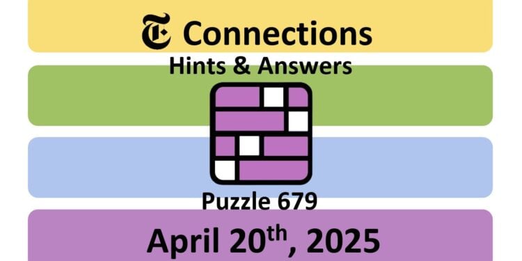Daily NYT Connections 679 Answers - 20th April 2025