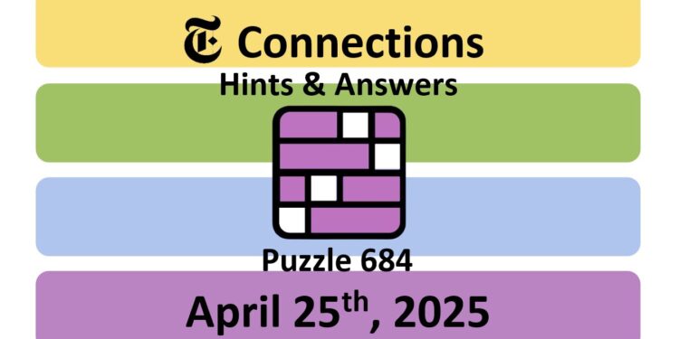 Daily NYT Connections 684 Answers - 25th April 2025