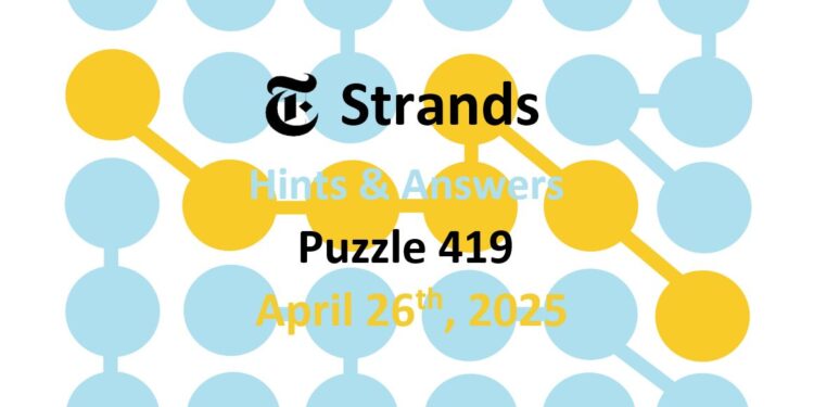 Daily Strands 419 Answers Today - 26th April 2025