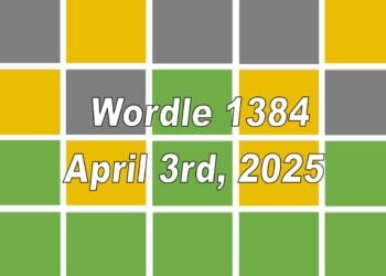 ‘Wordle’ Answer Today 1384 April 3rd 2025 – Hints and Solution (4/3/25)