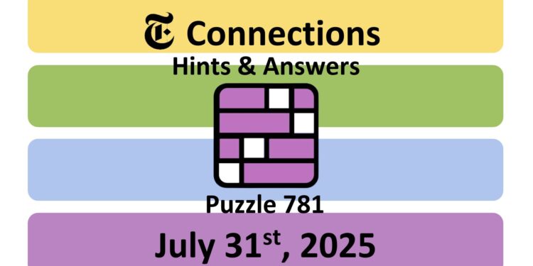 Daily NYT Connections 781 Answers - 31st July 2025