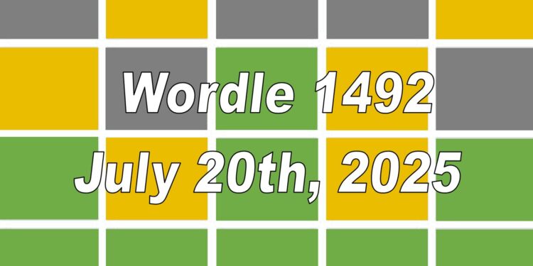 Daily Wordle 1492 - 20th July 2025