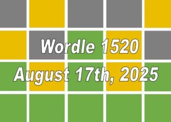 ‘Wordle’ Answer Today 1520 August 17th 2025 – Hints and Solution (8/17/25)
