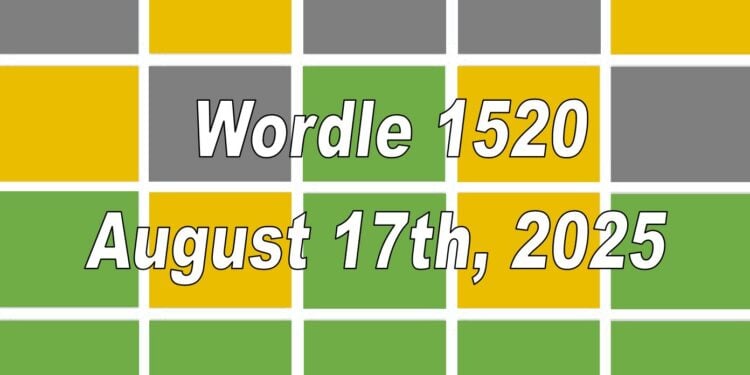Daily Wordle 1520 - 17th August 2025