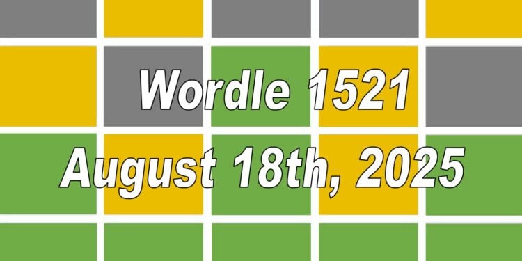 Daily Wordle 1521 - 18th August 2025