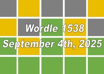 ‘Wordle’ Answer Today 1538 September 4th 2025 – Hints and Solution (9/4/25)