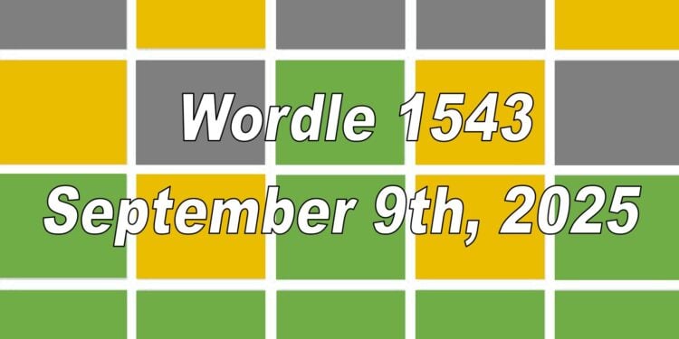 Daily Wordle 1543 - 9th September 2025