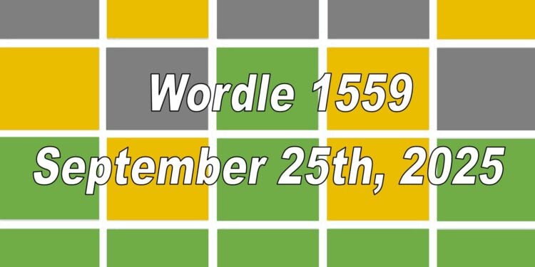 Daily Wordle 1559 - 25th September 2025