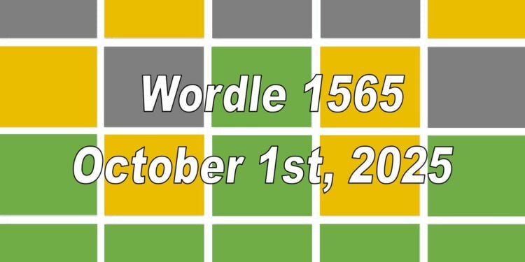 Daily Wordle 1565 - 1st October 2025