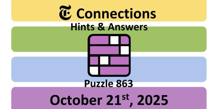 Daily NYT Connections 863 Answers - 21st October 2025