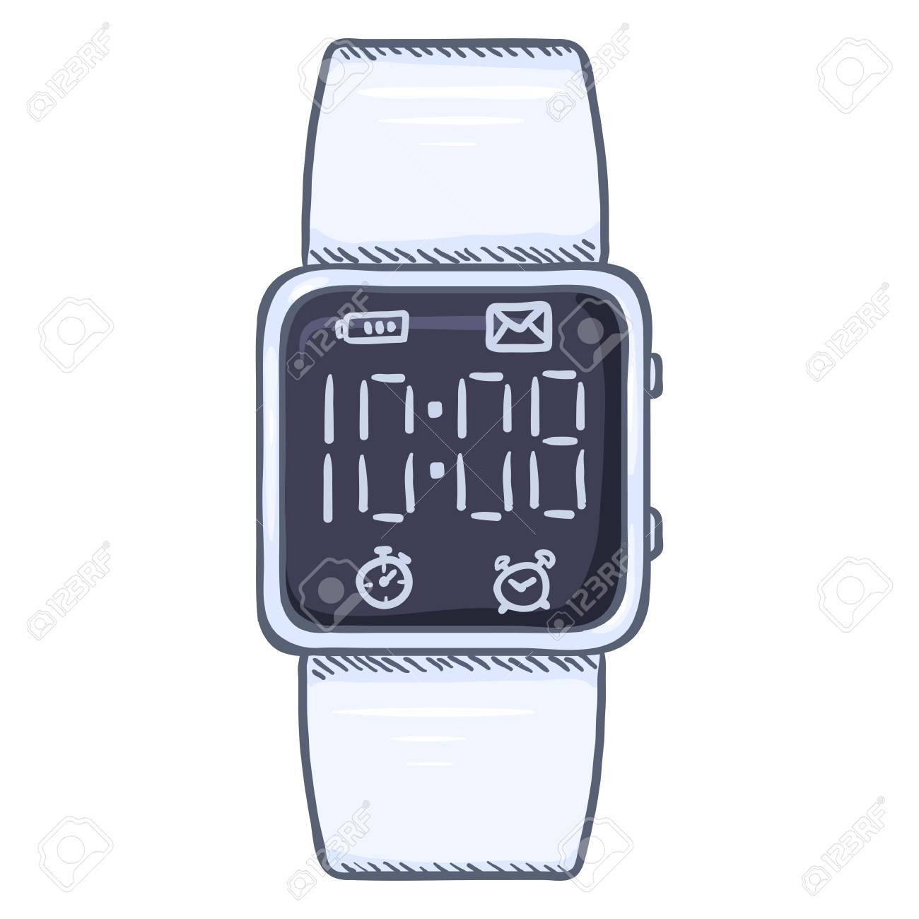 watch, digital, time, icons