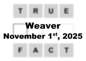 ‘Wordle’ Answer Today 1596 November 1st 2025 – Hints and Solution (11/1/25)