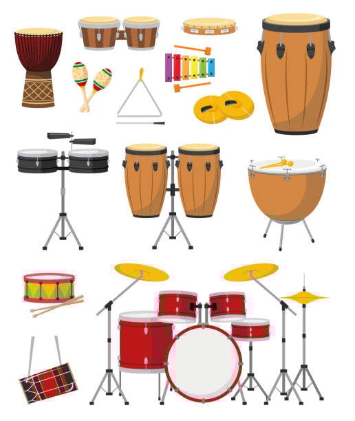 percussion, instruments, drum. triangle