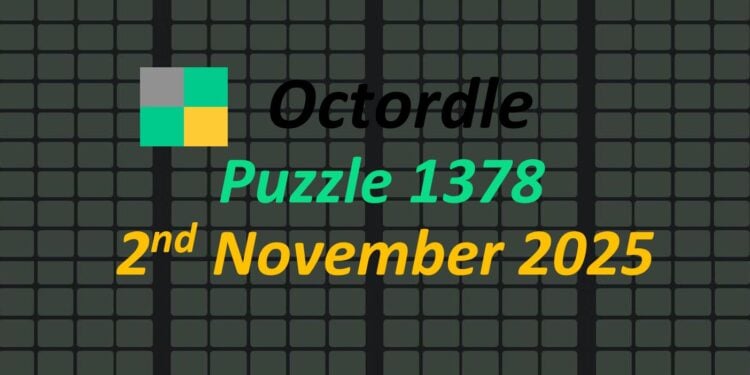 Daily Octordle 2nd November 2025 Answers Today 1378
